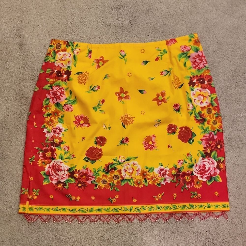 Boston Proper Vibrant Floral Mini Skirt Sz 10